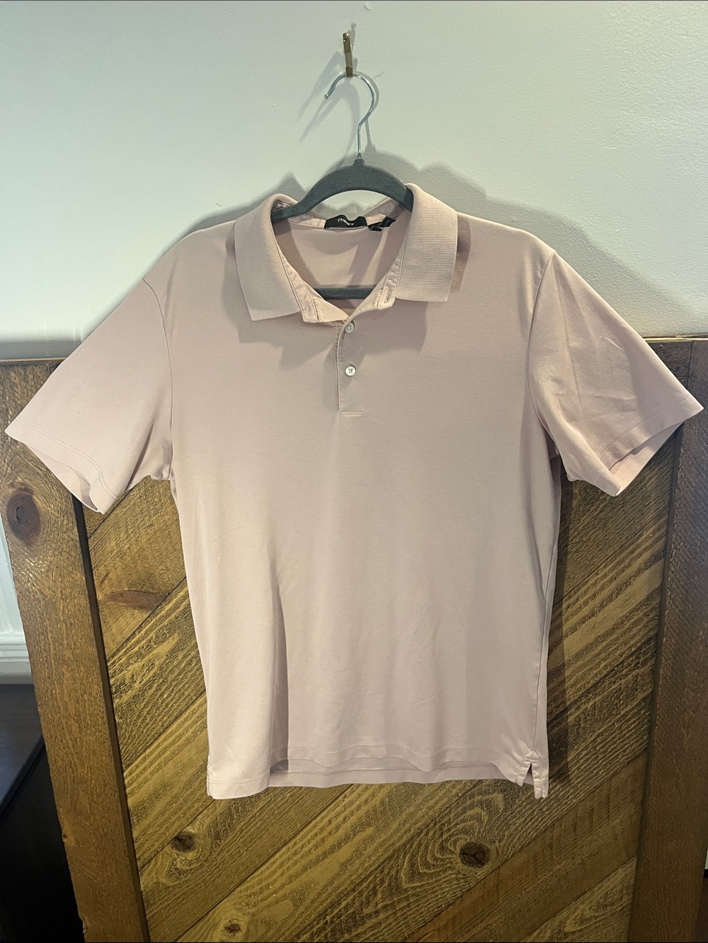 Theory Men's Polo Shirt in Pale Pink